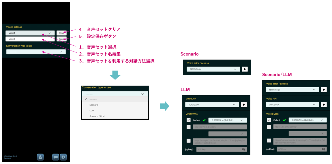 Voice設定画面 - Voice設定1