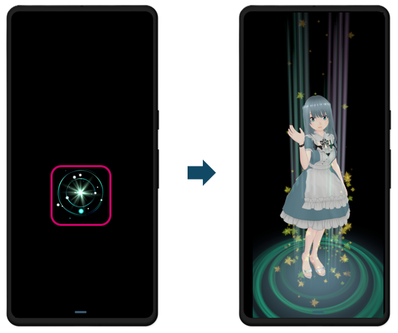 First launch of application - Character display screen