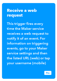 Supplemental explanation of main functions - IFTTT Webhooks linkage