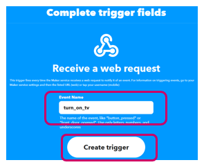 Supplemental explanation of main functions - IFTTT Webhooks linkage
