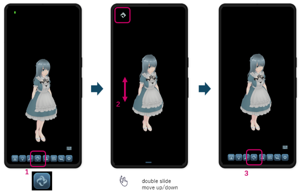 ACUAH Pseudo hologram stand use setting